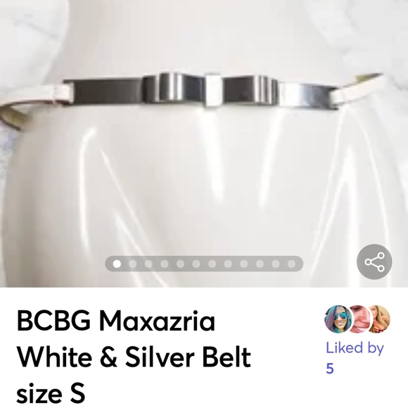 BCBG MaxAzria White & Silver Belt size S - Picture 2 of 13